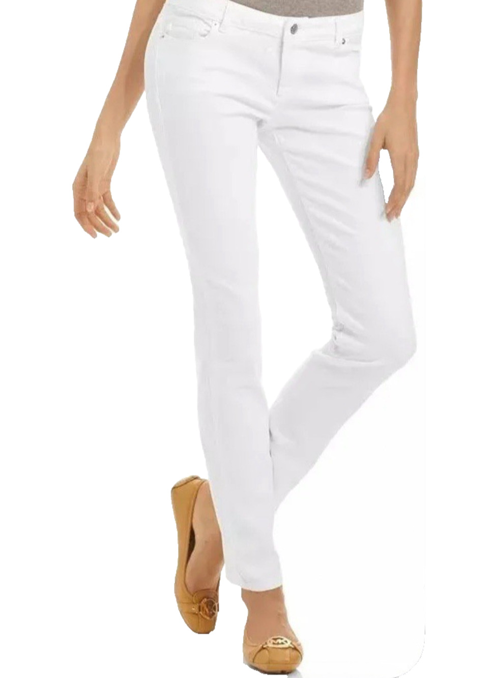 Michael Kors Jeans Womens 6 NEW Izzy Skinny Ankle White Stretch Coastal Denim